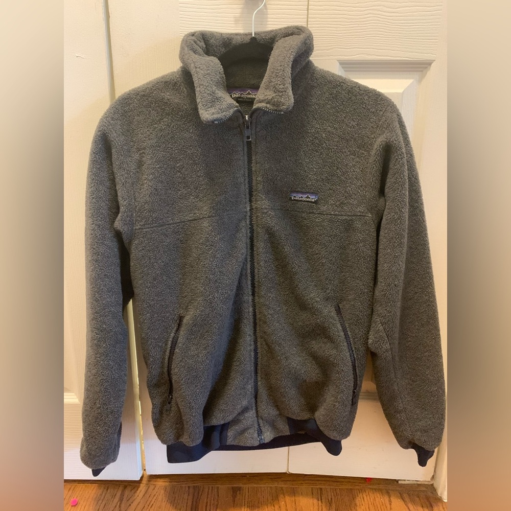 Vintage Rare Patagonia Men’s M Heavy Pile Fleece Bomber Jacket Zip USA made